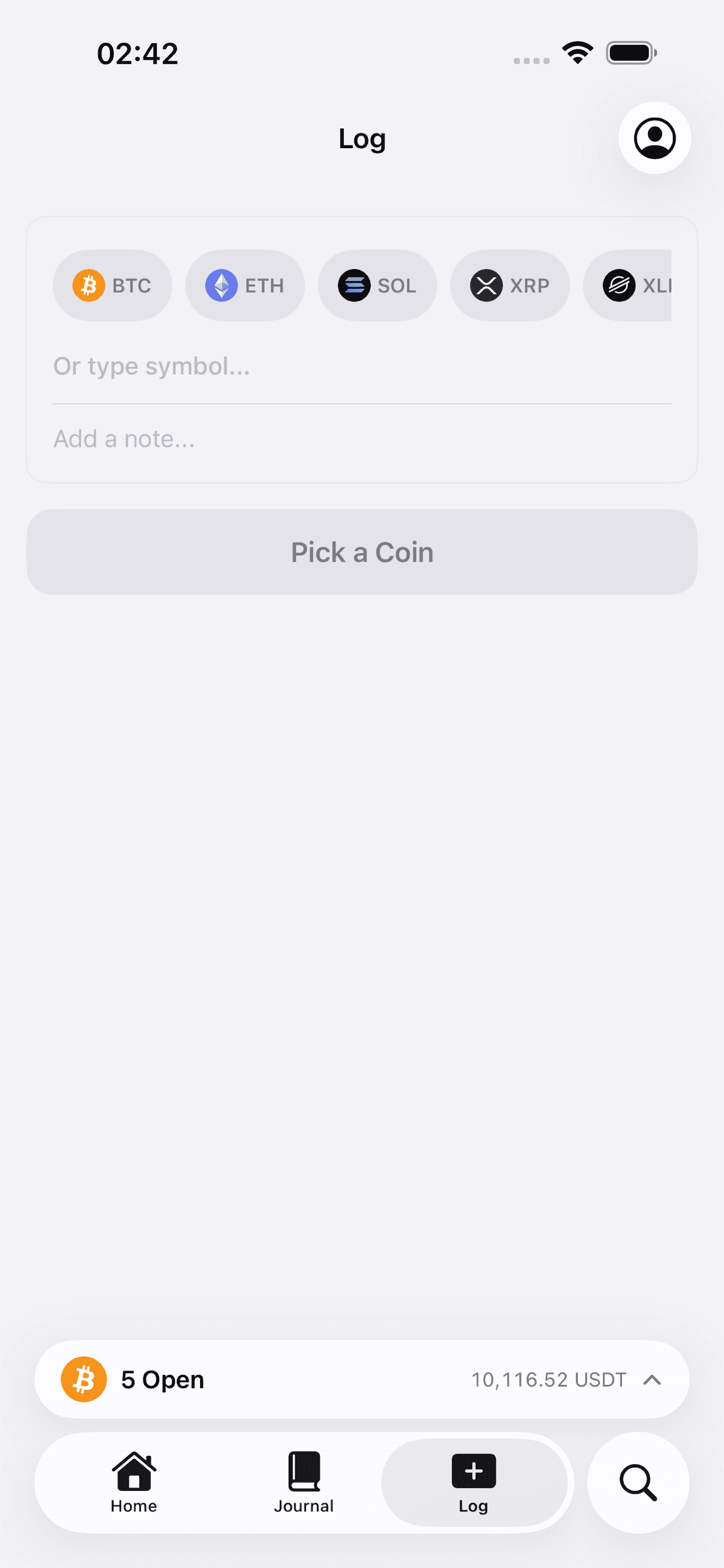 Log a trade with pre-trade psychology check-in